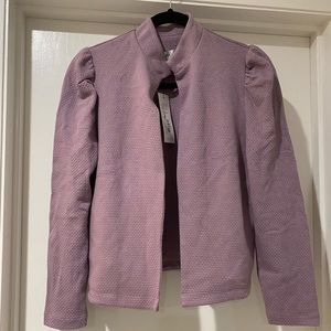 Amour Vert Lavender Puff Sleeve jacket with pockets